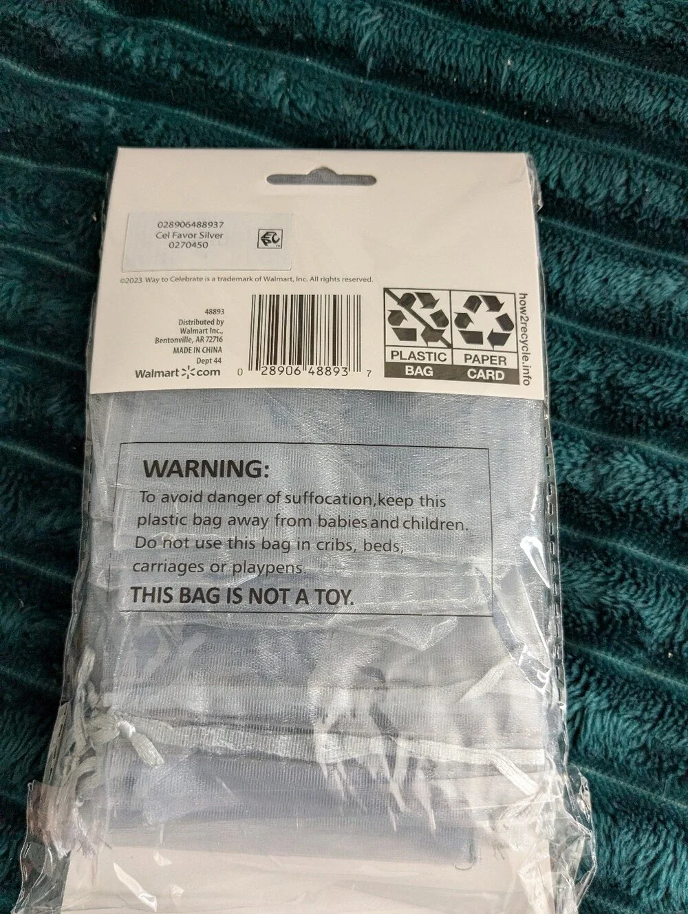 Silver Gray Organza Favor Bags - 30 Pack